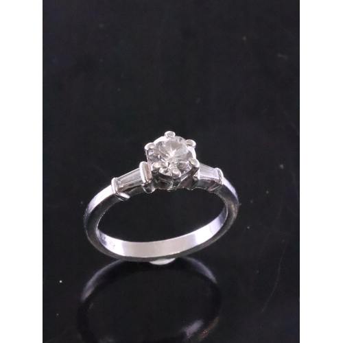 235 - A diamond solitaire ring set in platinum finger size L estimated weight of diamond 0.65cts- 0.70cts