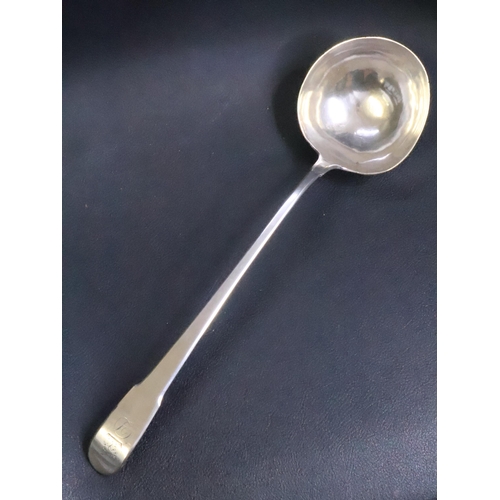 312 - An antique silver soup ladle, possible Scandinavian approx. 214 grams, length nearly 15 inches