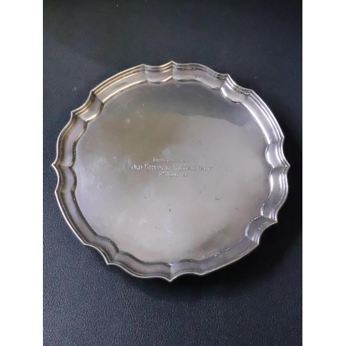 315 - An Irish silver salver by William Egan of Cork, Dublin 1947 approx. 290 grams