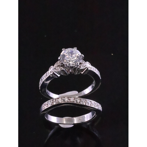 65 - Two 14ct gold dress rings, total weight approx. 8.7 grams finger size N