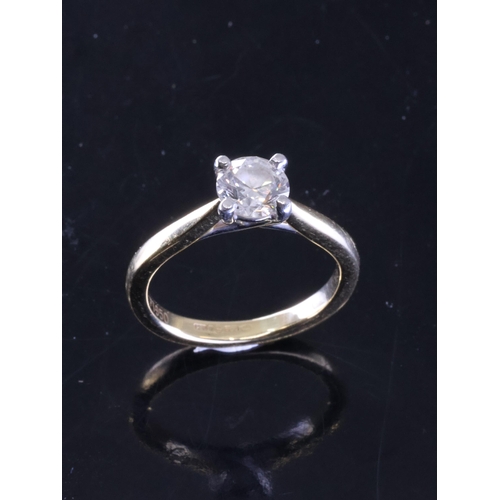 3 - A lab grown diamond solitaire ring with an IGI cert 0.73cts F colour and VS1 finger size I set in 18... 