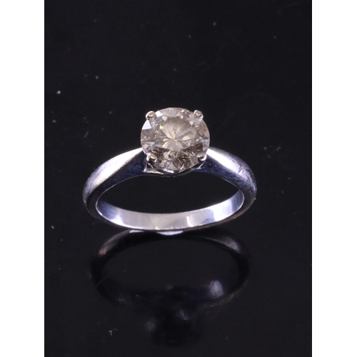 5 - A diamond solitaire ring set in 18ct gold estimated weight of diamond 1.90ct finger size nearly N cl... 
