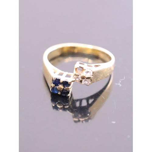 52 - A diamond and sapphire cluster ring (one stone missing) set in 18ct gold approx. 3.5 grams