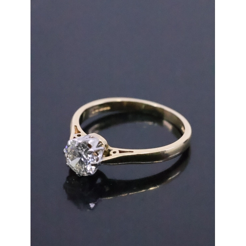 56 - A diamond solitaire ring set in 18ct gold, estimated weight of diamond 0.75cts with a copy of an ins... 