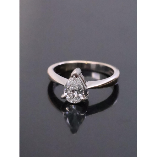 59 - A diamond pear shaped solitaire ring