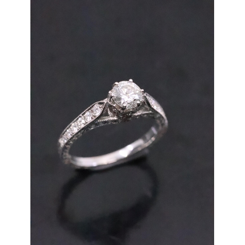 25 - A diamond solitaire ring set in 18ct gold, estimated weight of diamond 0.48cts, finger size K and a ... 