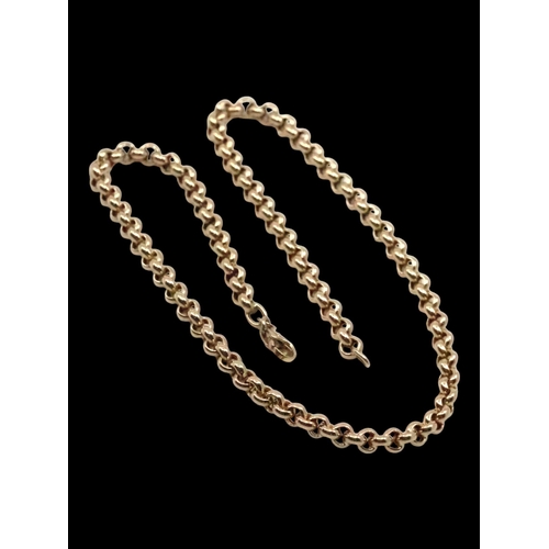 107 - A 9ct gold belcher chain approx. 13.8 grams, length 16 inches