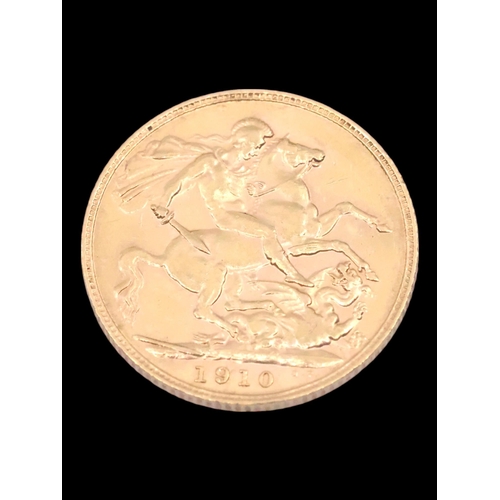 336 - A gold sovereign coin dated 1910