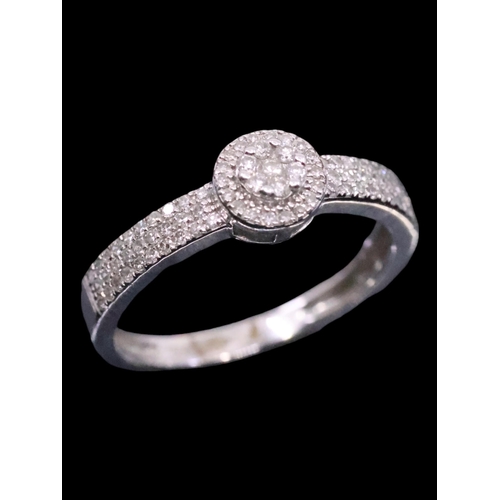 50 - A diamond cluster ring set in 9ct gold, total estimated weight of diamonds 0.35cts finger size O