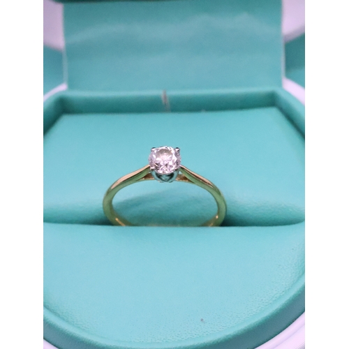 17 - A diamond solitaire ring set in 18ct gold estimated weight of diamond 0.50cts finger size J half, ap... 