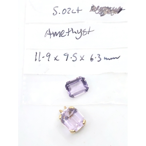 127 - An Amethyst set pendant approx. 3 grams and a loose amethyst