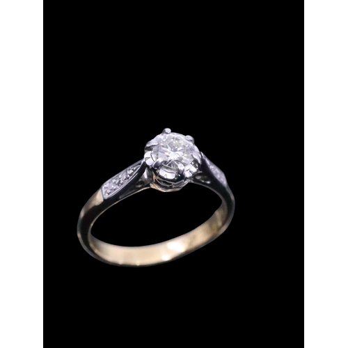 101 - A 18ct gold diamond solitaire ring finger size K half