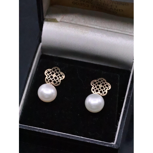 176 - A pair of pearl set earrings