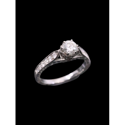 10 - A diamond solitaire ring set in 18ct gold, estimated weight of diamond 0.48cts, finger size K and a ... 