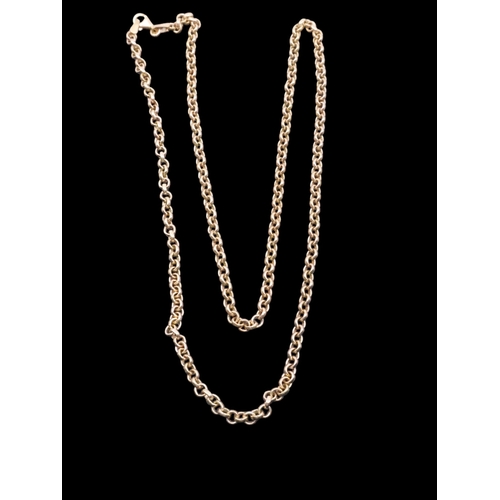 149 - 14ct gold belcher necklet, total weight approx. 14.4g, length approx. 21 inches