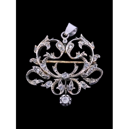 169 - An 18ct diamond brooch, total weight approx. 9.8g