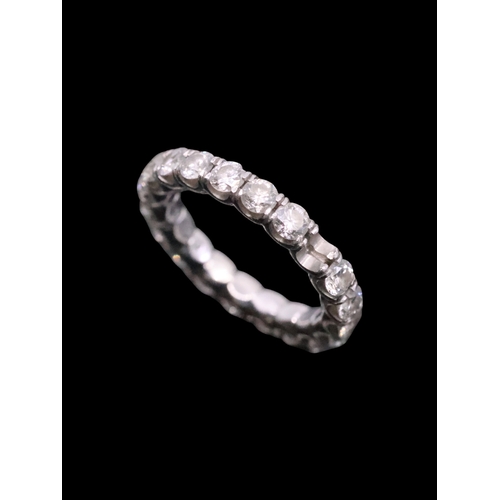 178 - A diamond full eternity ring set in platinum (missing one diamond) approx. 5 grams finger size I