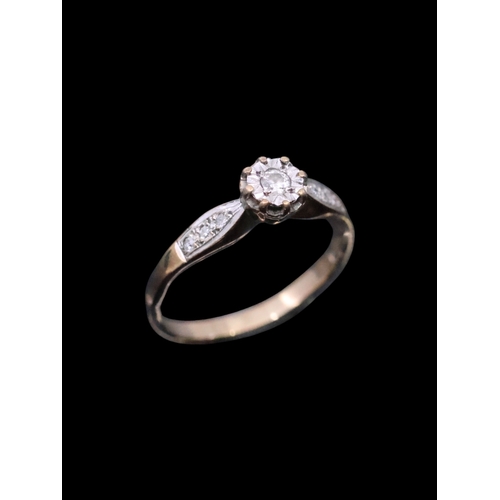 189 - A diamond set 9ct gold ring approx. 1.8 grams finger size N