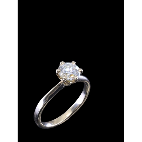 2 - A diamond solitaire ring set in 18ct gold finger size M estimated weight of diamond 1.01cts