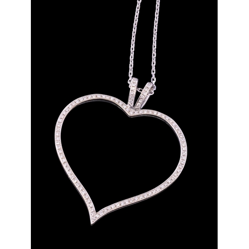 3 - A diamond set heart pendant on chain by Theo Fennel in 18ct gold