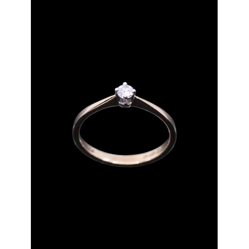 31 - A diamond solitaire ring finger size N set in 9ct gold estimated weight of diamond 0.10cts