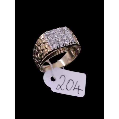 204 - A gents gold ring approx. 8.5 grams finger size X