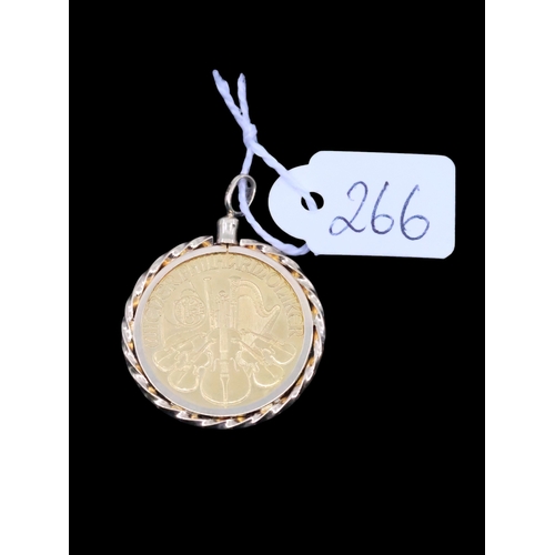 266 - A gold coin pendant