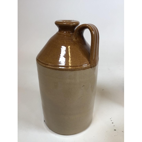 A quantity of stoneware flagons, The Baddow Brewery, Chelmsford, stoneware jars, foot warmers and gl