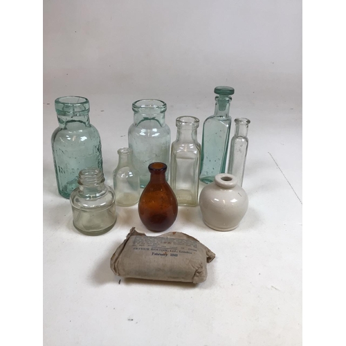 A quantity of stoneware flagons, The Baddow Brewery, Chelmsford, stoneware jars, foot warmers and gl