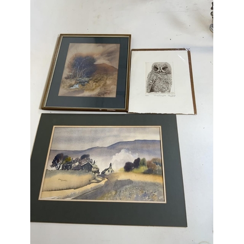12 - Two contemporary watercolours of Moorland scenes by Brain Needham (British ?-2004) signed and dated ... 