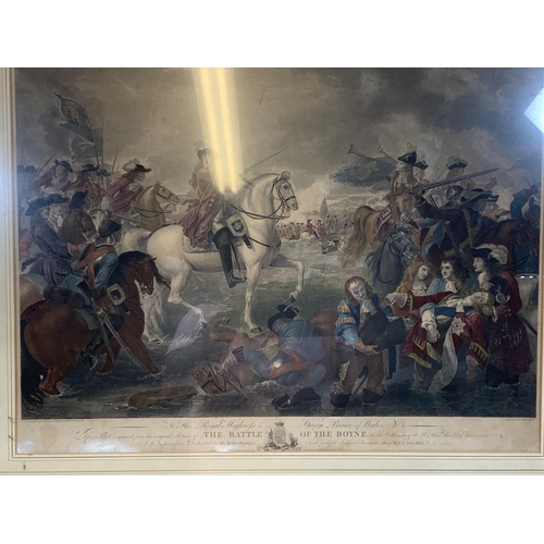 28 - After Benjamin West and engraved by John Hall (British, 1739-1797): The Battle of the Boyne, coloure... 