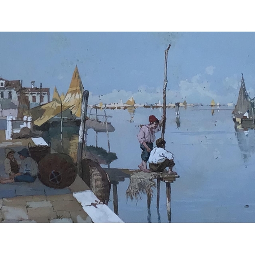 5 - Giuseppe Vizzotto Alberti (Italian, 1862-1931)   On The Giudecca signed and dated lower right. Water... 