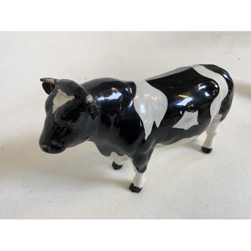 57 - Beswick Cattle family group of bull, Cow and 2 calfs. A Champion Coddington Hilt Bar bull marked to ... 