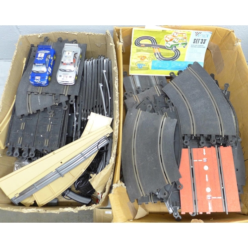 1105 - Two Scalextric cars, track and transformer**PLEASE NOTE THIS LOT IS NOT ELIGIBLE FOR POSTING AND PAC... 