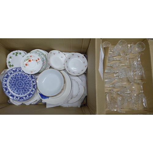 1116 - A box of china and a collection of glassware**PLEASE NOTE THIS LOT IS NOT ELIGIBLE FOR POSTING AND P... 