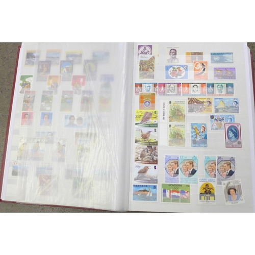 676 - Stamps; QEII Commonwealth unmounted mint stamps in 60 page stock book, mainly in sets