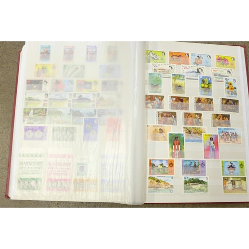 676 - Stamps; QEII Commonwealth unmounted mint stamps in 60 page stock book, mainly in sets