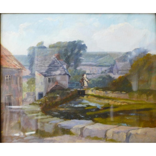 14 - English School, Derbyshire rural landscape, oil on canvas, 29 x 35cms, 
framed