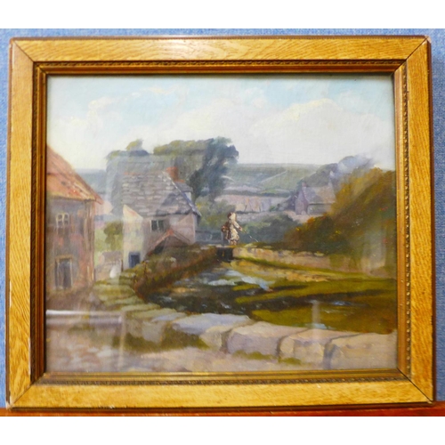 14 - English School, Derbyshire rural landscape, oil on canvas, 29 x 35cms, 
framed