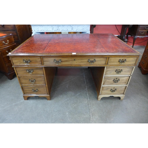 117 - A Victorian mahogany partner's library desk