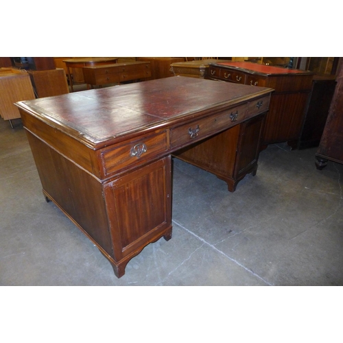 117 - A Victorian mahogany partner's library desk