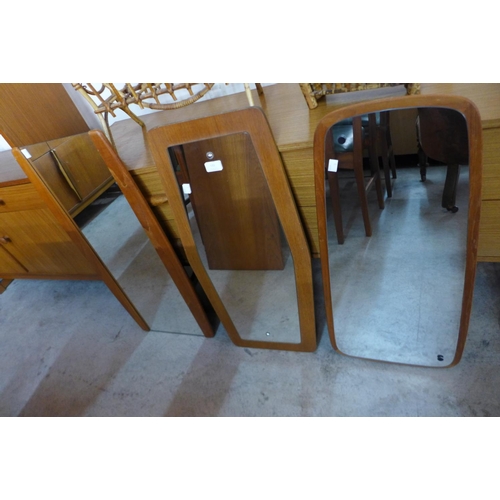 131 - Three teak framed mirrors