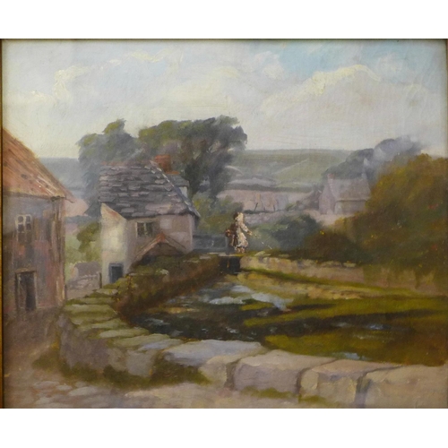 14 - English School, Derbyshire rural landscape, oil on canvas, 29 x 35cms, 
framed