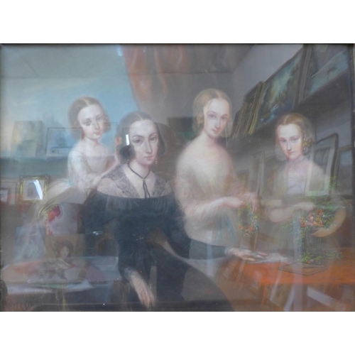 4 - French School (early 19th Century), family portrait, pastel, 46 x 60cms, framed