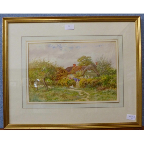 51 - C. Duassat, cottage scene, watercolour, 24 x 36cms, framed