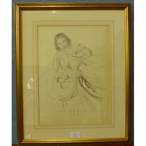 52 - An Augustus John print, Dorelia, framed