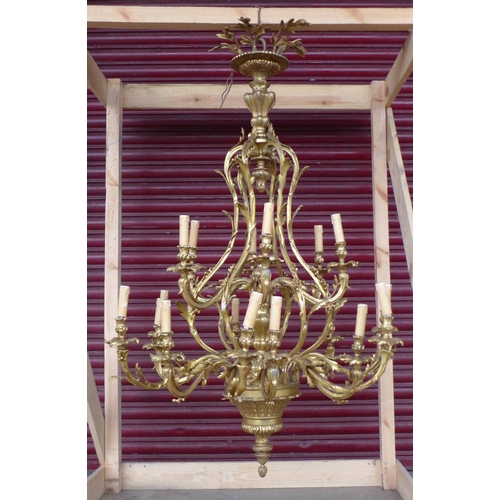 77 - An extremely large gilt metal chandelier