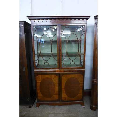 80 - An Edward VII Sheraton Revival inlaid mahogany display cabinet