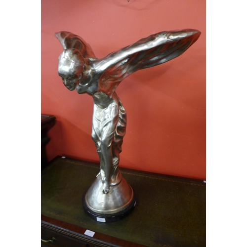 91 - A large chrome Spirit of Ecstasy figure