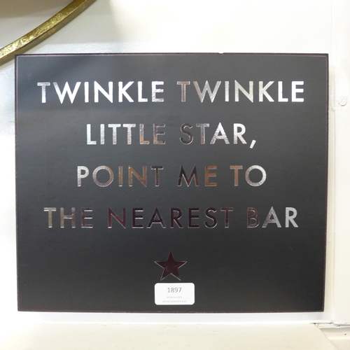 1835 - A 'Twinkle Twinkle' gold foil plaque (1801104)   #